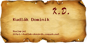 Kudlák Dominik névjegykártya